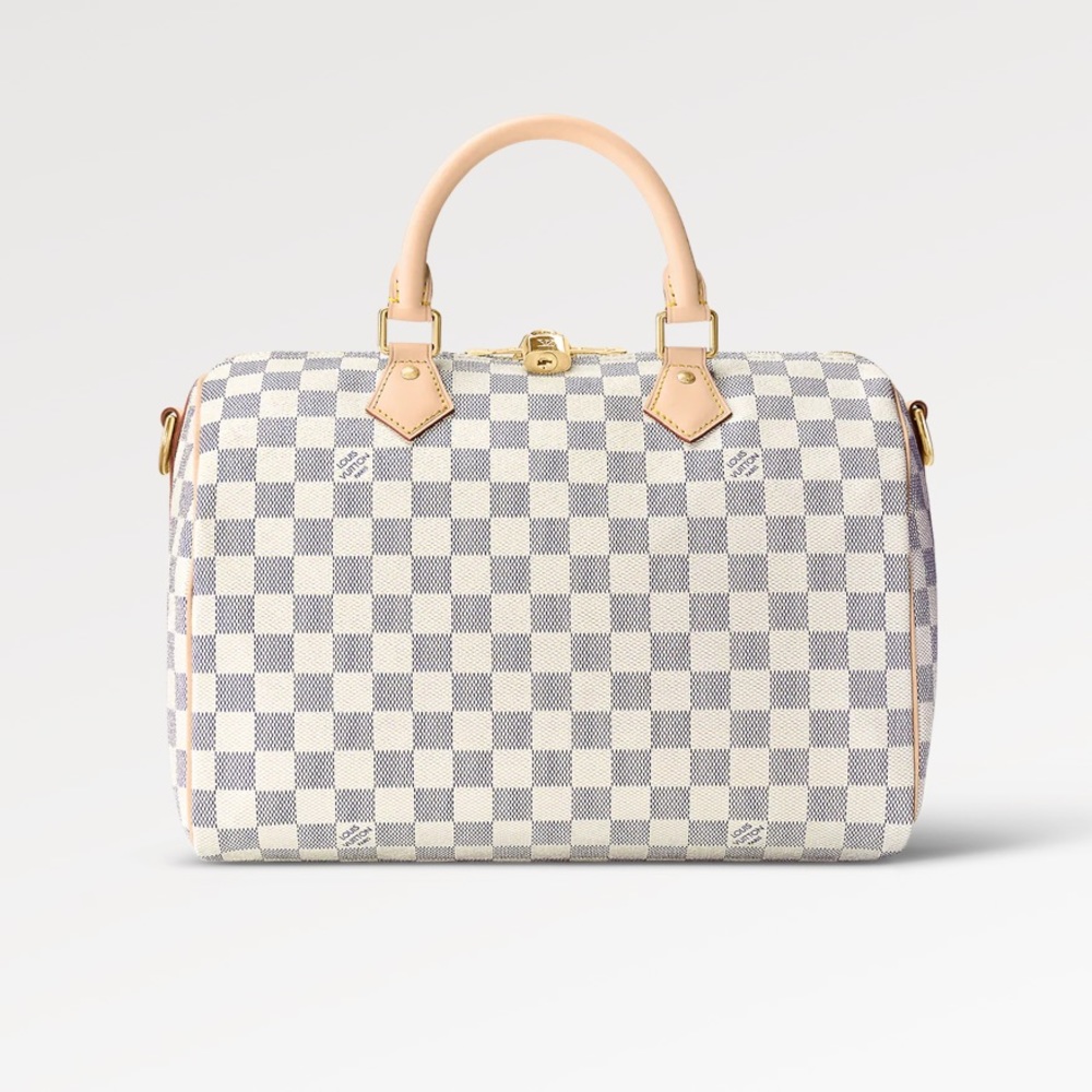Louis Vuitton Damier Azur Speedy 30 Bandolier Hand Bag VGUC